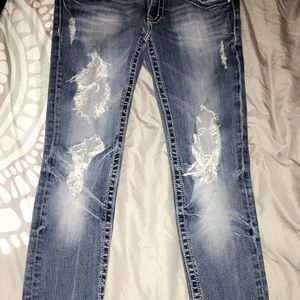 Miss Me light blue skinny distressed look